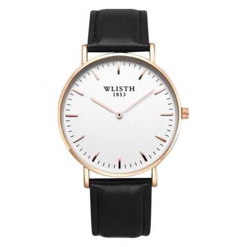 WLISTH ultra thin simplicity fashion leather strip student's quartz watch