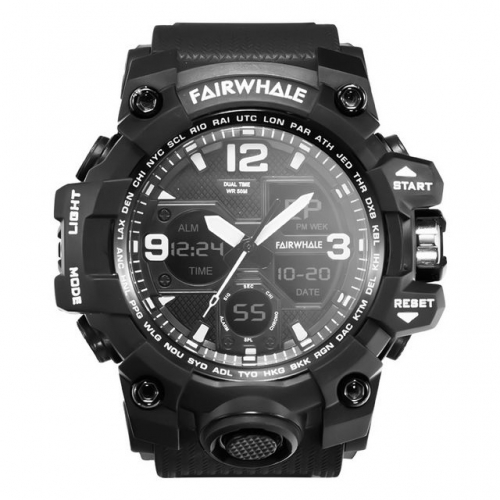 FAIRWHALE Calendar Digital and pointer display Waterproof Sport Electronic Men's Watch