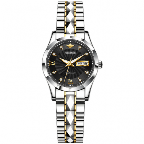 OUPINKE Tungsten steel diamond waterproof luminous automatic mechanical watch ladies watch