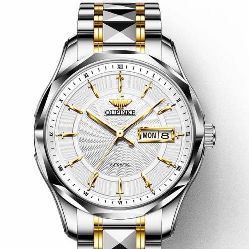 OUPINKE Business trend mechanical watch waterproof calendar Luminous men's watch