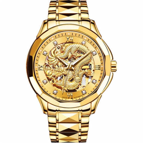 JSDUN hollow gold dragon pattern dial tungsten strip waterproof automatic men's watch