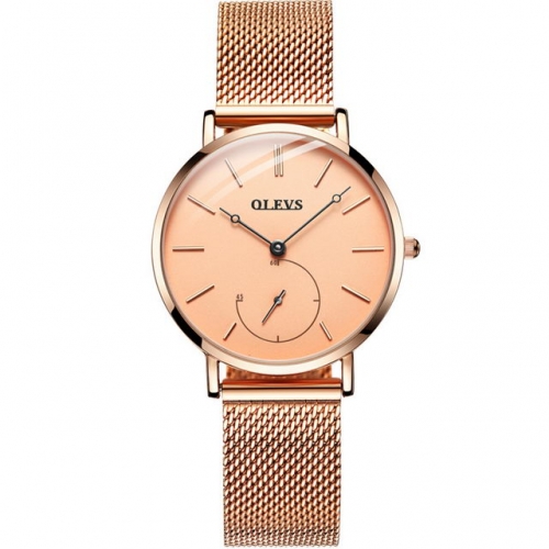 OLEVS simplicity ultra thin dial independent second hand waterproof quartz ladies watch
