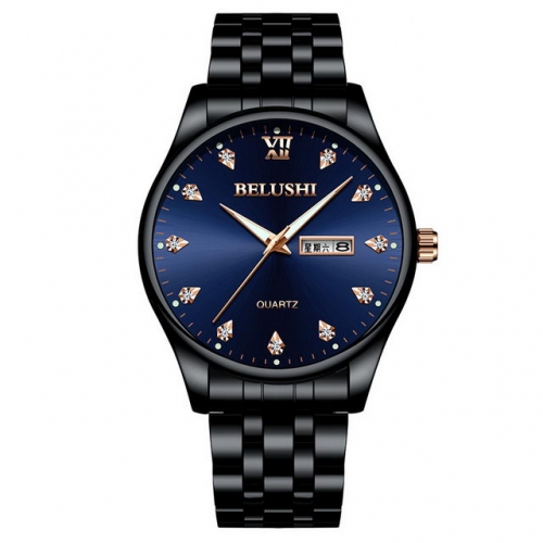 BELUSHI Men's Watch Waterproof Calendar Quartz Watch Steel Strap Watch Business Watch Wholesale