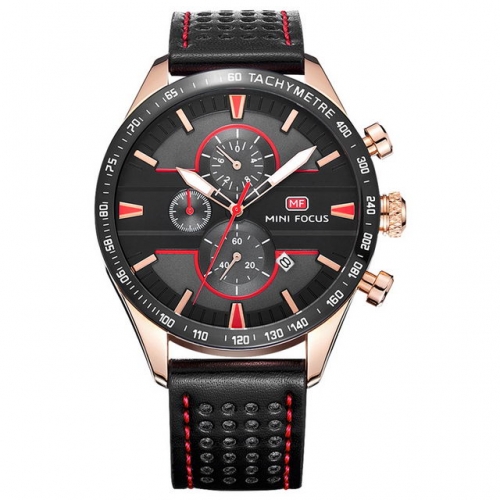 MINIFOCUS Fashion three - eye six - pin timing speed measuring calendar waterproof men's watch