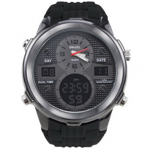 SMAEL alloy multi-function calendar week display sport electronic men's watch