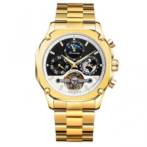 FORSINING new automatic mechanical watch fashion hollow steel belt men mechanical watch