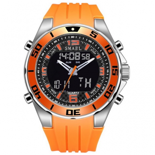 SMAEL outdoor multi-function sport silica gel case quartz men's watch