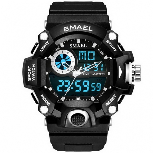 SMAEL multi-function outdoor sport teenager climbing LED display waterproof electronic men's watch
