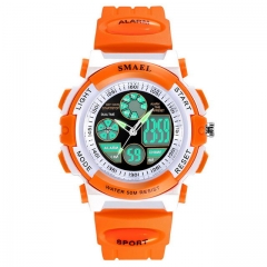 SMAEL cute double movements alarm clock waterproof quartz electronic children's watch