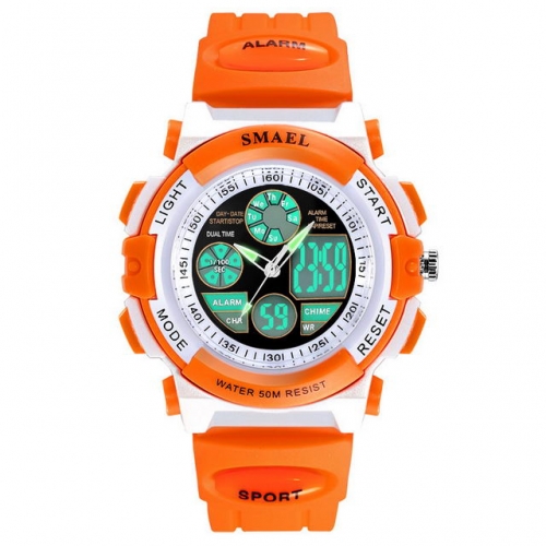 SMAEL cute double movements alarm clock waterproof quartz electronic children's watch