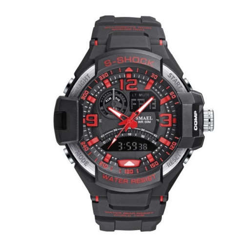 SMAEL multi-function outdoor sport waterproof LED display electronic men's watch