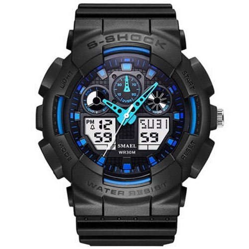 SMAEL multi-function fashion popular student's double movements sport quartz electronic men's watch