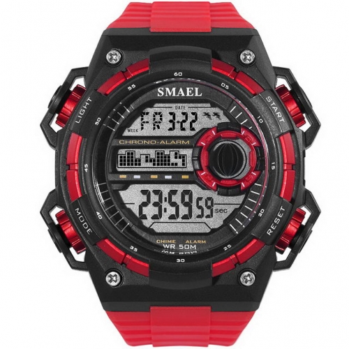 SMAEL hot sale personality dial unisex outdoor sport multi-function luminous waterproof electronic men's watch
