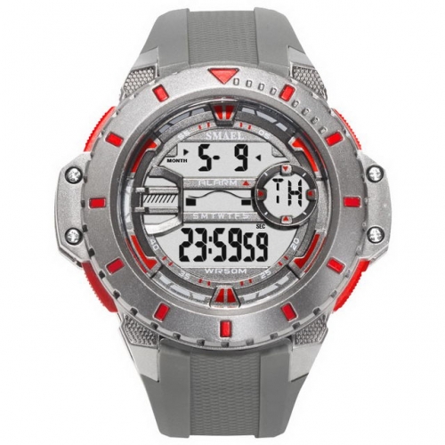 SMAEL LED display big dial outdoor sport waterproof multi-function electronic men's watch