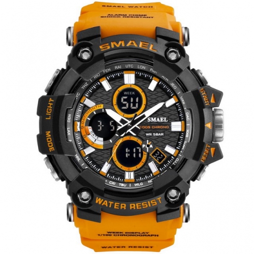 SMAEL double display series unisex luminous waterproof sport quartz electronic men's watch