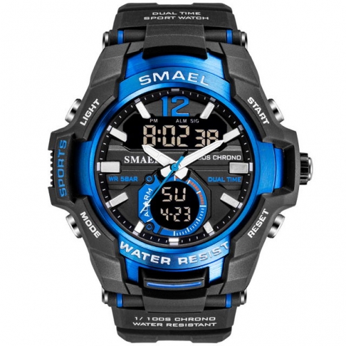 SMAEL stereo multi layer dial outdoor unisex luminous waterproof sport quartz electronic men's watch