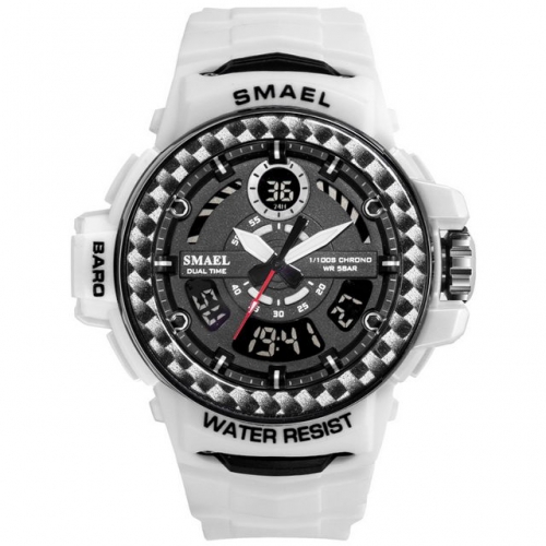 SMAEL textured dial unisex outdoor sport multi-function double display quartz electronic men's watch