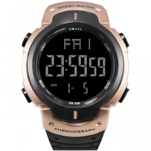 SMAEL simplicity big dial digital display unisex outdoor sport multi-function electronic men's watch