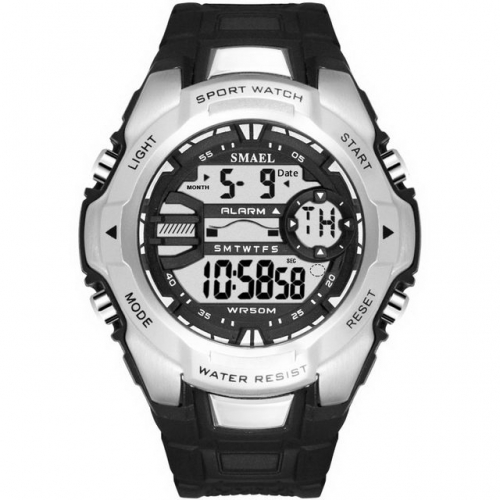 SMAEL multi-function metal texture dial unisex outdoor sport waterproof electronic men's watch