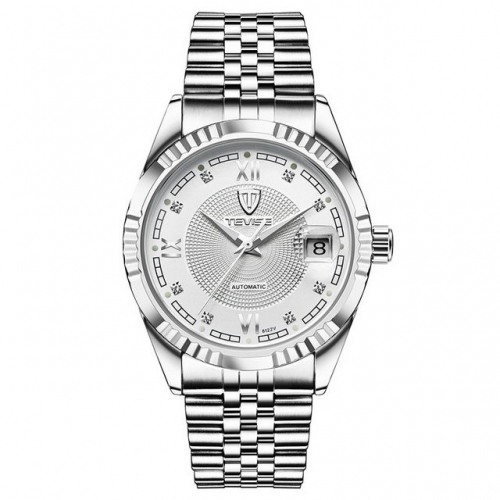 TEVISE high-grade diamond inlaid dial calendar display luminous waterproof automatic men's watch