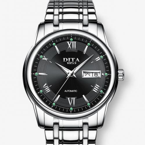 DITA Hot sale Calendar week display Luminous Waterproof Steel strip Automatic Men's Watch