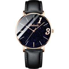 BELUSHI lovers starry sky simplicity dial leather strip quartz men's watch