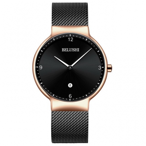 BELUSHI business leisure simplicity dial ultra thin luminous waterproof quartz men's watch