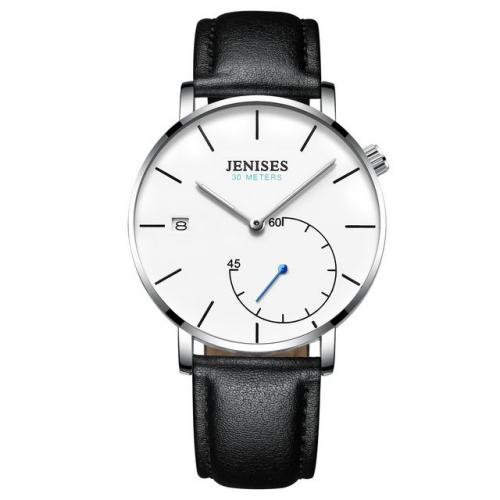 JENISES independent seconds dial luminous waterproof calendar display quartz men's watch