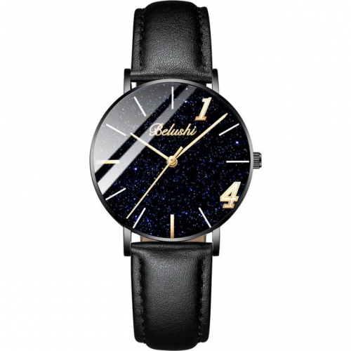 BELUSHI lovers starry sky simplicity dial leather strip quartz ladies watch