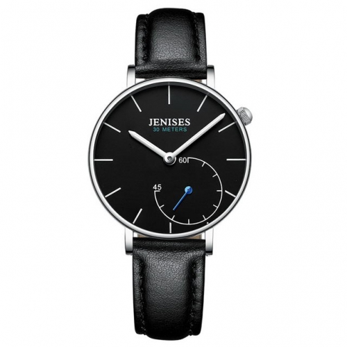 JENISES simplicity independent seconds dial luminous waterproof leather strip quartz ladies watch