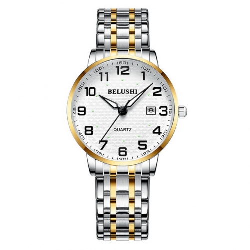 BELUSHI rose gold middle-aged lovers classical simplicity dial luminous waterproof quartz ladies watch