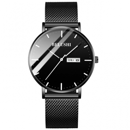 BELUSHI fashion Nordic simplicity dial luminous waterproof Milanese steel band quartz men's watch