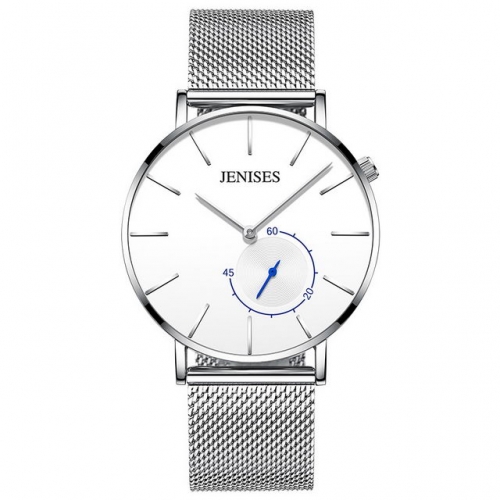 JENISES Nordic simplicity dial independent seconds pointer waterproof Milanese steel band quartz men's watch