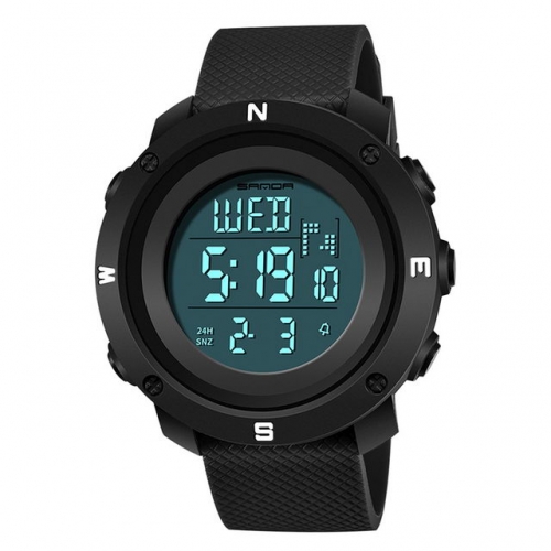 SANDA simplicity digital display dial multifunction sport waterproof electronic men's watch