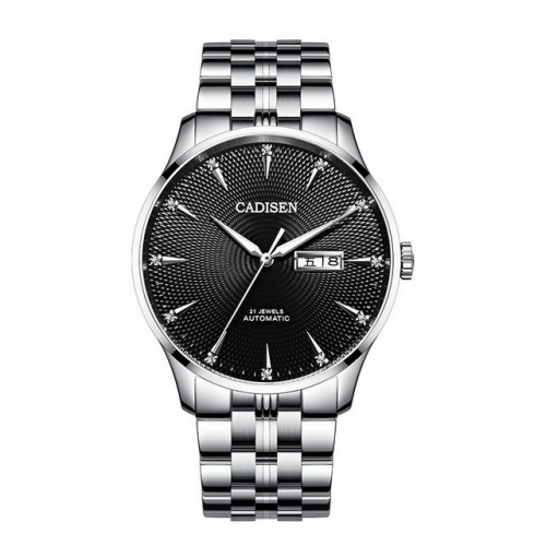 CADISEN mechanical watch business dual calendar transparent waterproof luminous men's watch