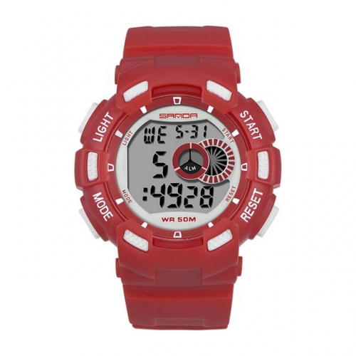 SANDA color lighting display multifunction luminous waterproof electronic children's watch