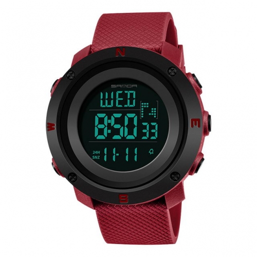 SANDA simplicity digital display dial multifunction sport waterproof electronic ladies watch