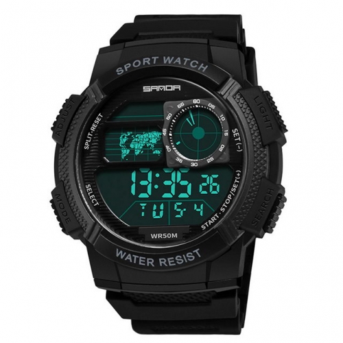 SANDA special forces style dial student's multifunction waterproof electronic men's watch