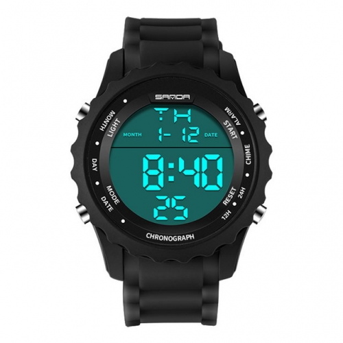 SANDA personality trendy big dial student's outdoor multifunction sport waterproof electronic men's watch