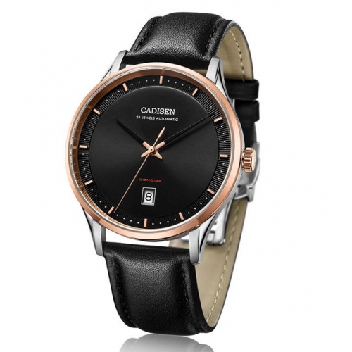 Cadisen automatic mechanical watch fashion casual waterproof sapphire leather men's watch