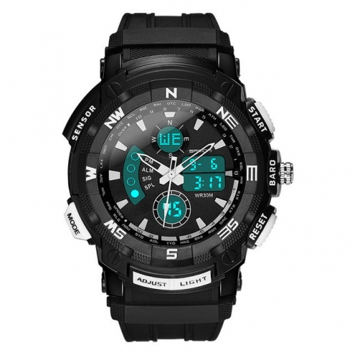 SANDA young style leisure digital and pointer display waterproof electronic men's watch