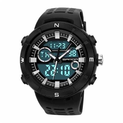 SANDA hot sale digital and pointer display multifunction waterproof electronic men's watch