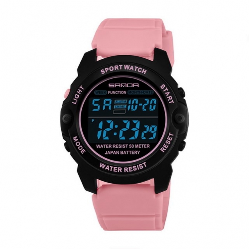 SANDA Korean style simplicity sport hot sale multifunction waterproof electronic teens watch