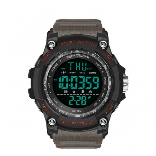 SANDA fashion outdoor sport multifunction luminous waterproof electronic men's watch