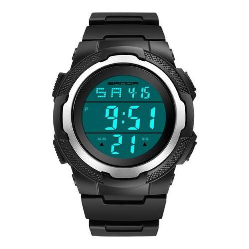 SANDA unisex outdoor sport simplicity multifunction luminous waterproof electronic men's watch