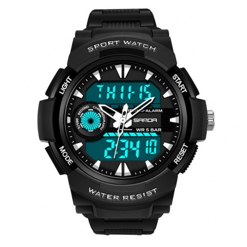SANDA Korean style simplicity sport hot sale multifunction waterproof electronic men's watch