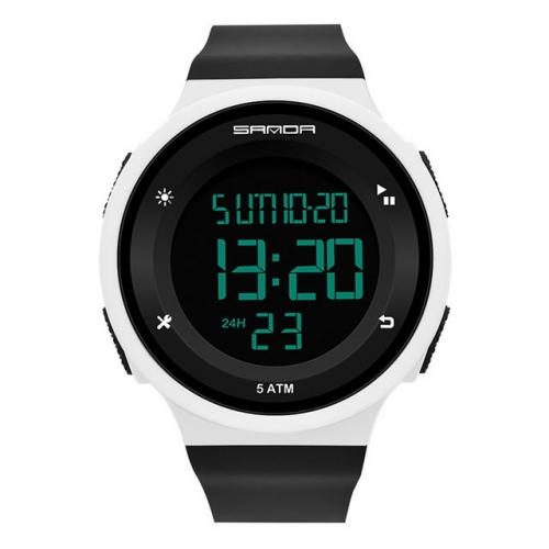 SANDA unisex simplicity round dial multifunction waterproof electronic men's watch