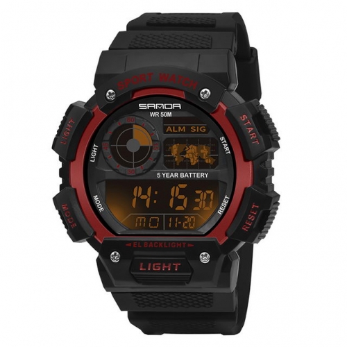 SANDA multifunction military style outdoor sport waterproof electronic men's watch