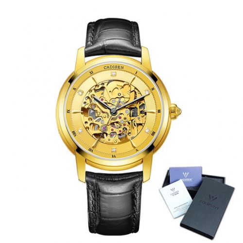 CADISEN Men's automatic mechanical watch mechanical movement double-sided hollow watch