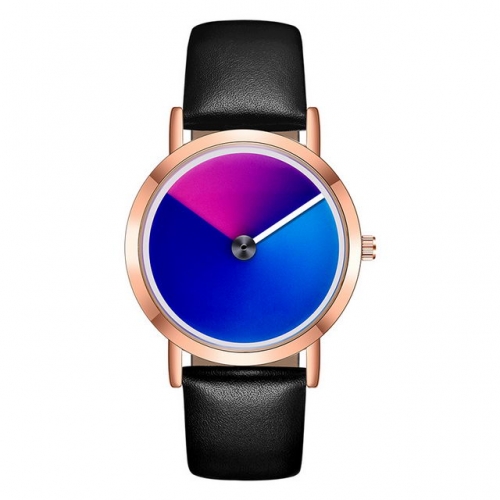 SANDA gradient colors dial simplicity simple pointer leather belt waterproof quartz men's watch